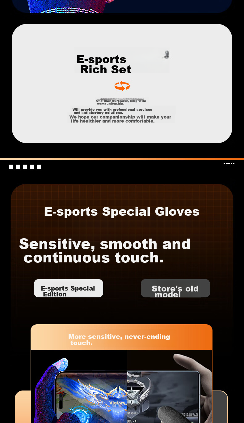 KOVOL Gaming Gloves, Anti-Slip Silver Fiber, for Mobile Games And Esports, Suitable for PUBG, Honor of Kings, Delta Force, Sweat-Proof, Heat-Insulating, Touchscreen Compatible, Professional Gaming Gloves for Various Games 2