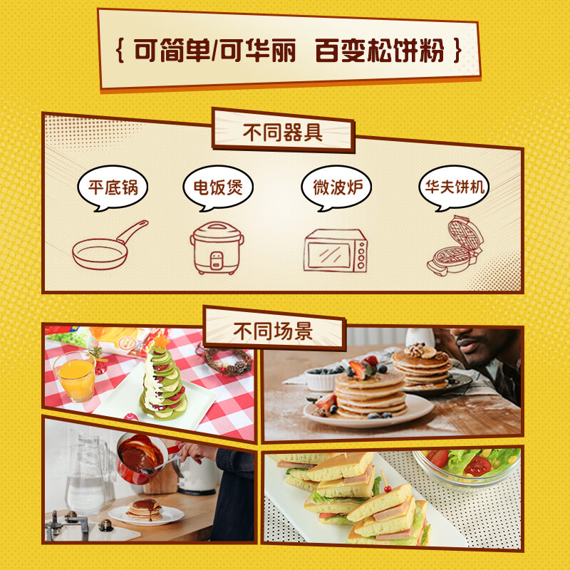 森永（Morinaga）糯糯风味松饼粉烘焙早餐铜锣烧华夫饼蛋糕预拌粉糯糯松饼粉300g