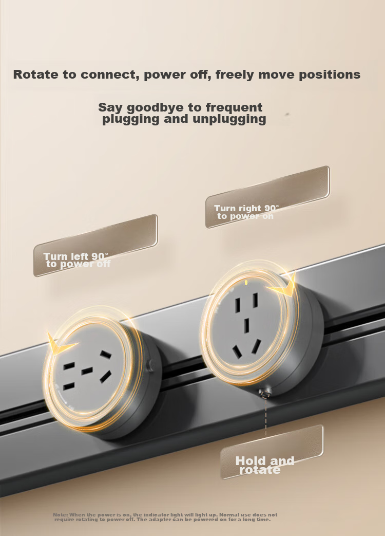 JD Original Track Socket, Star Rail Compatible with Bull Power Strip, Xiaomi Sliding Rail Socket, Power Strip, Wireless Guide Rail Switch, Mobile Surface-Mounted Socket, 8000W Power, 100cm + 5 Five-Hole Deep Gray 7