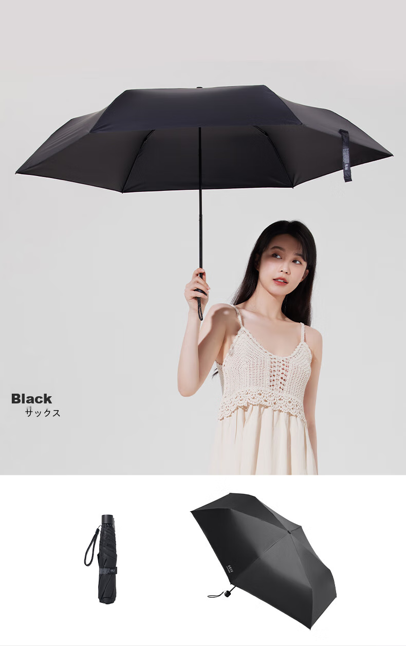 OBSU Japan Carbon Fiber Umbrella Ultra-Lightweight Three-Fold Sunshade UV Protection Rain and Sun Dual Use Pink Carbon Three-Fold 11