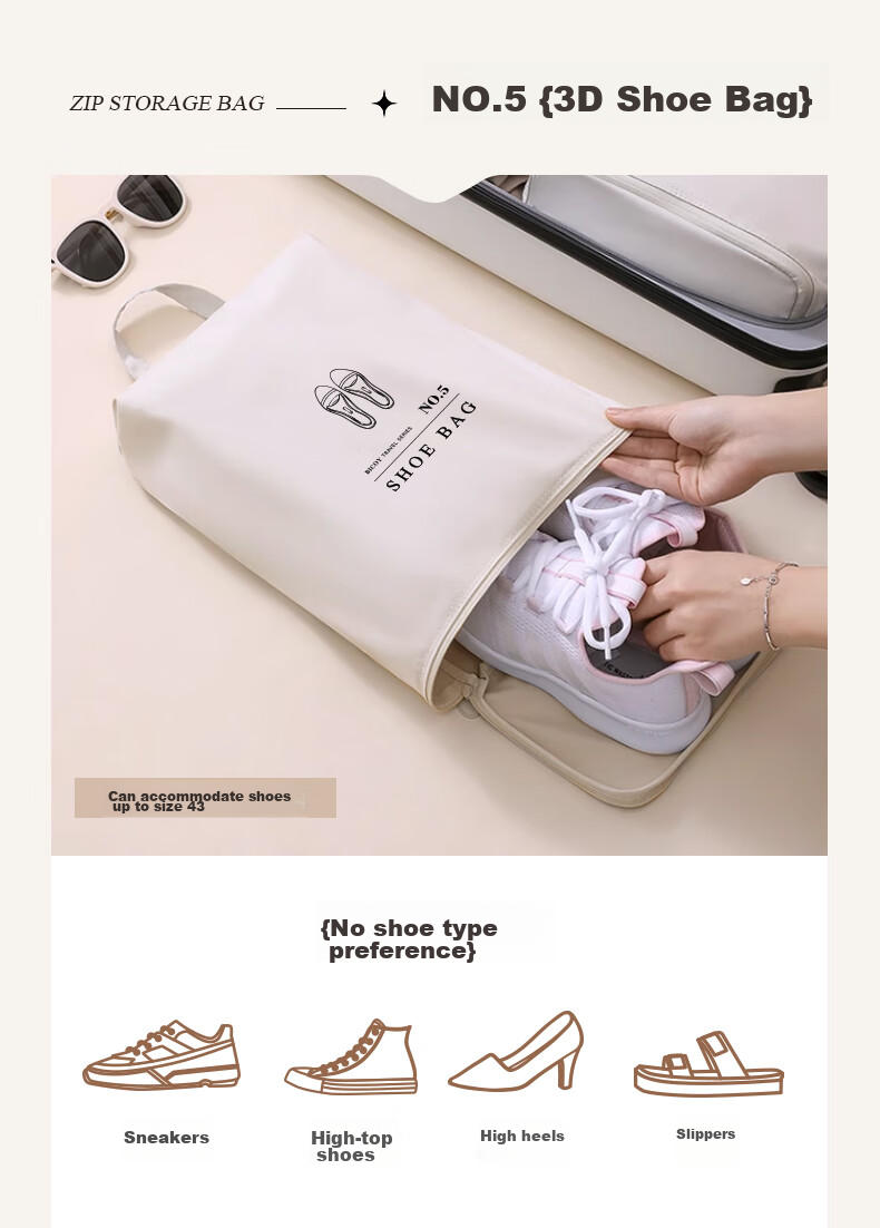 Baicaoyuan Travel Storage Bag, Luggage Organizer, Convenient Travel Suitcase, Business Trip Clothing Storage, Sorting Bag, Blue 9