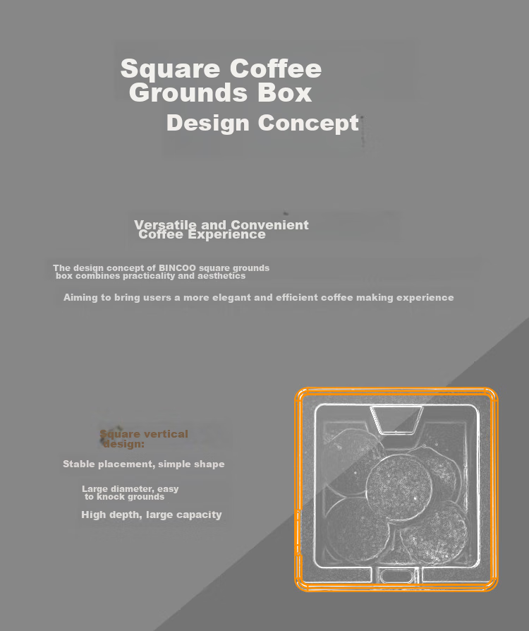 Bincoo Coffee Grounds Container for Home Barista Use, Italian Coffee Machine Waste Box, Large Coffee Powder Residue Bucket 4