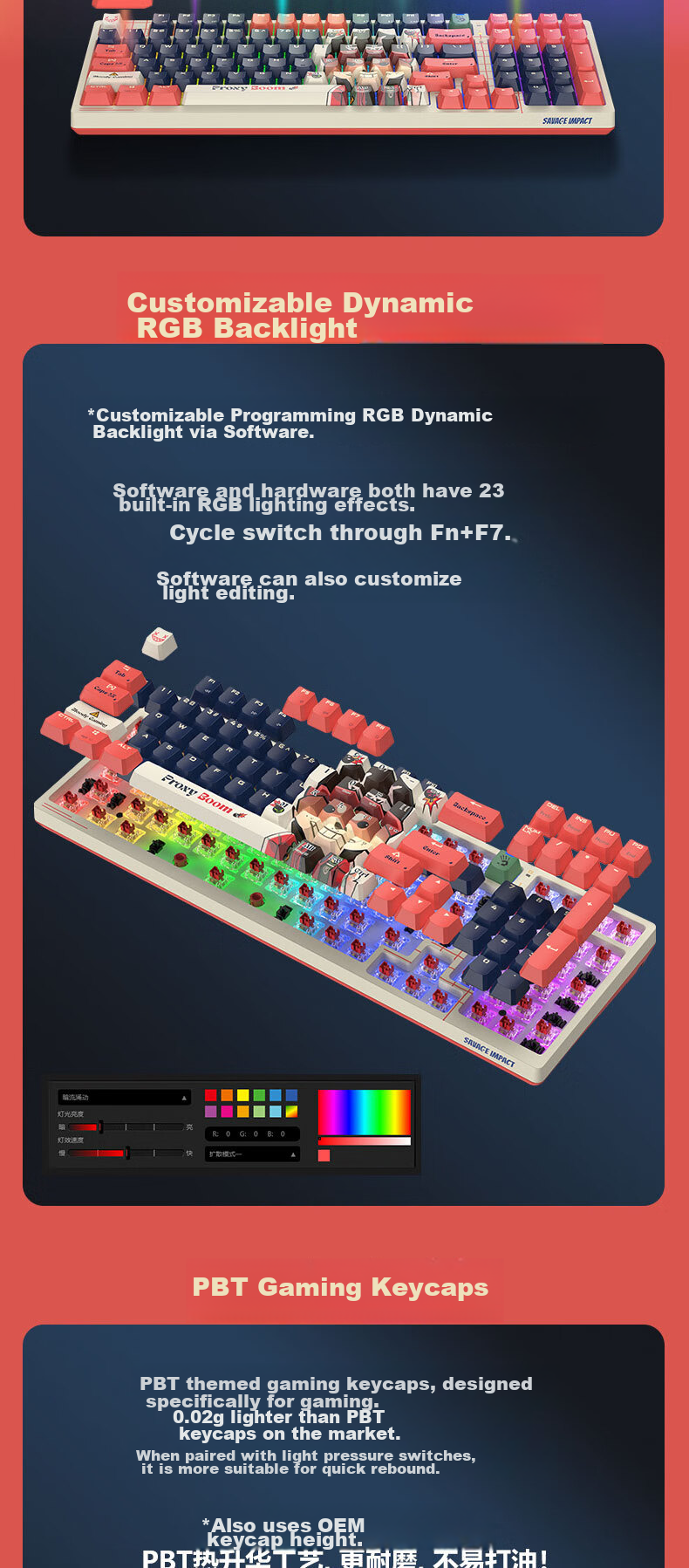A4TECH WS98 99-Key Wireless Mechanical Keyboard, Tri-Mode Gaming Customizable Keyboard, Wild Tribe Red Switch Mechanical Dog, Wired/wireless/blueTooth Triple Mode 8