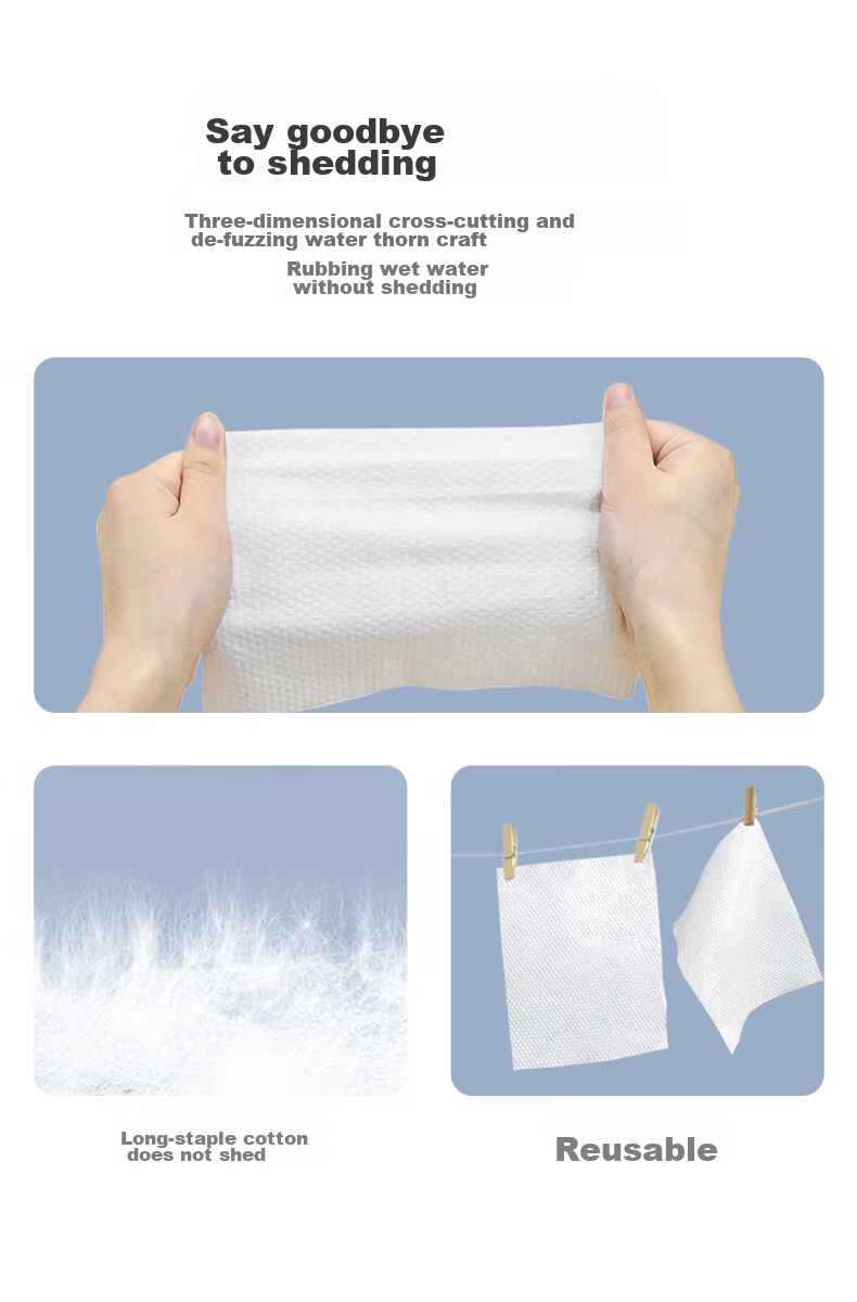 FulCotton FulCotton Baby Pure Cotton Soft Wipes [60 Sheets * 10 Packs] Gentle Facial Cleansing Towels, Thickened Pearl Texture 6