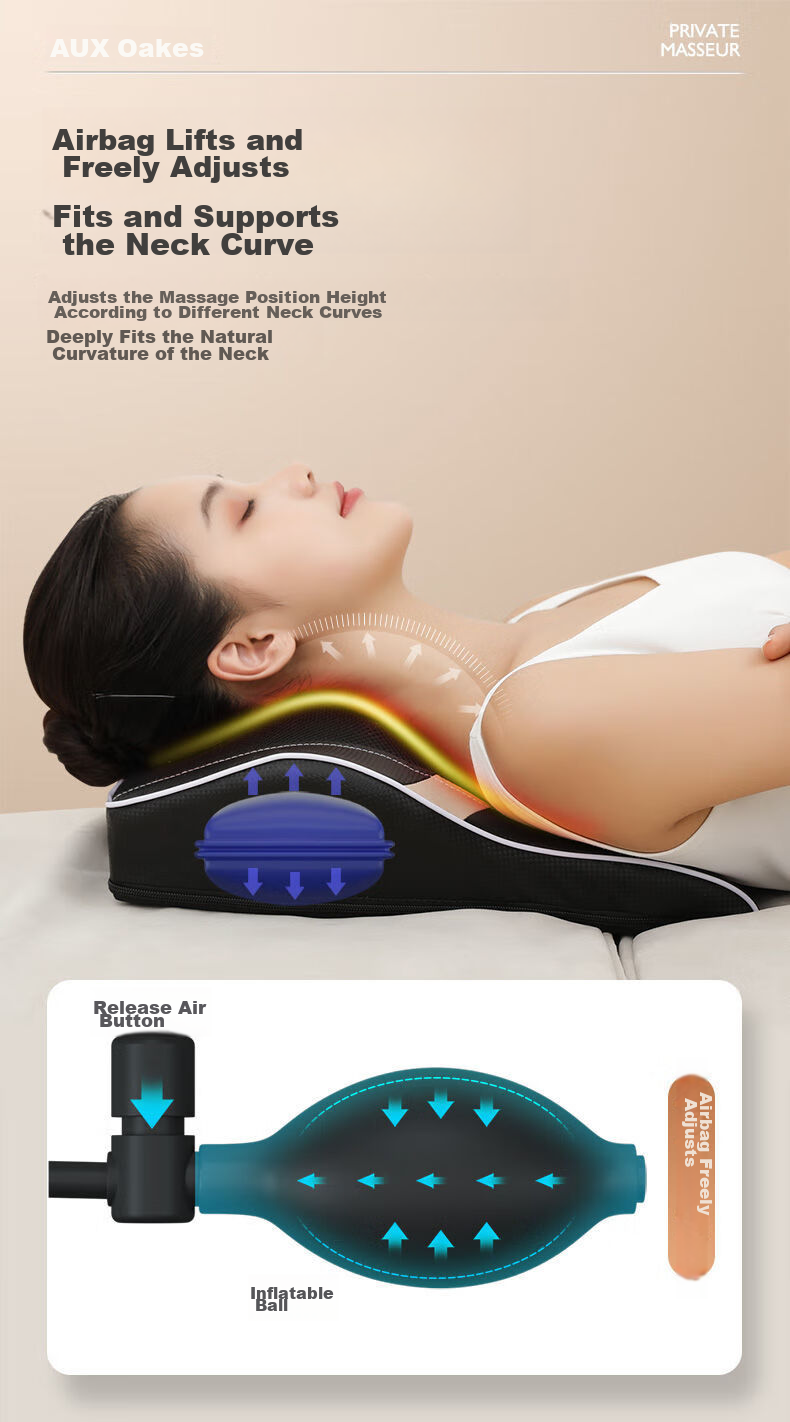 AUX Cervical Massager B05 Gift Box, Massage Pillow with Heat Therapy for Back And Waist, Shoulder And Neck Support Cushion, Birthday Gift for Parents 14