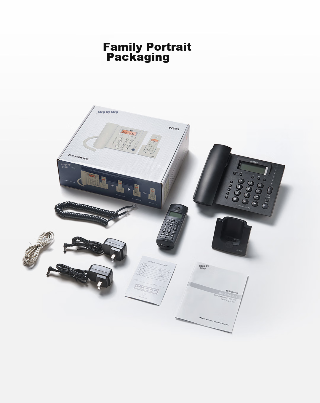 BBK Cordless Telephone, Wireless Landline Phone, Parent-Child Handset, for Office And Home Use, Internal Intercom, Long-Range Signal, W263 Jade White, One Base One Handset 19