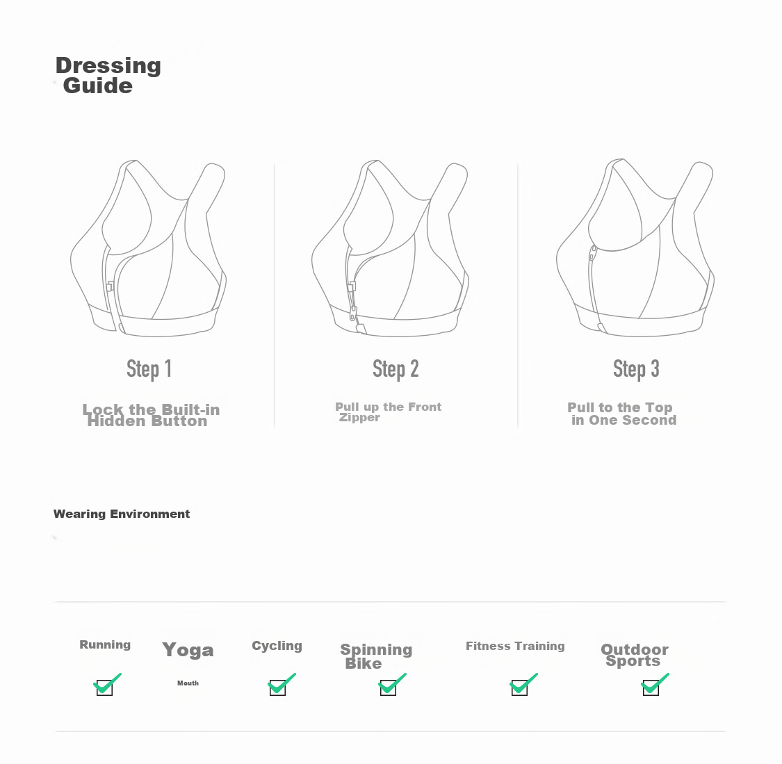 Keep Front Zipper Easy-To Sports Bra for Women, High-Intensity Shock-Absorbing Vest-Style Bra 12405 Oxygen Purple L 33