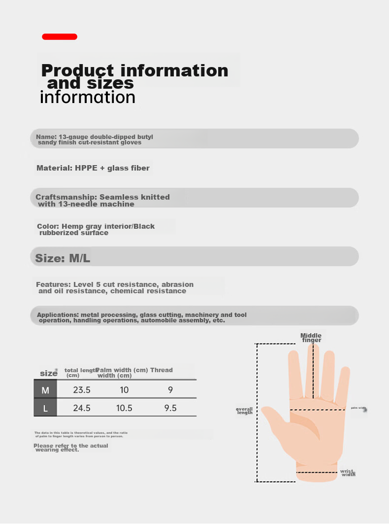 SHENGLI NITEX® Level C Cut-Resistant Gloves, Protective Anti-Cutting Double-Layer Nitrile Coated Palm, Woodworking Anti-Cut Protection, Gray N3303, Size L, 1 Pair 7