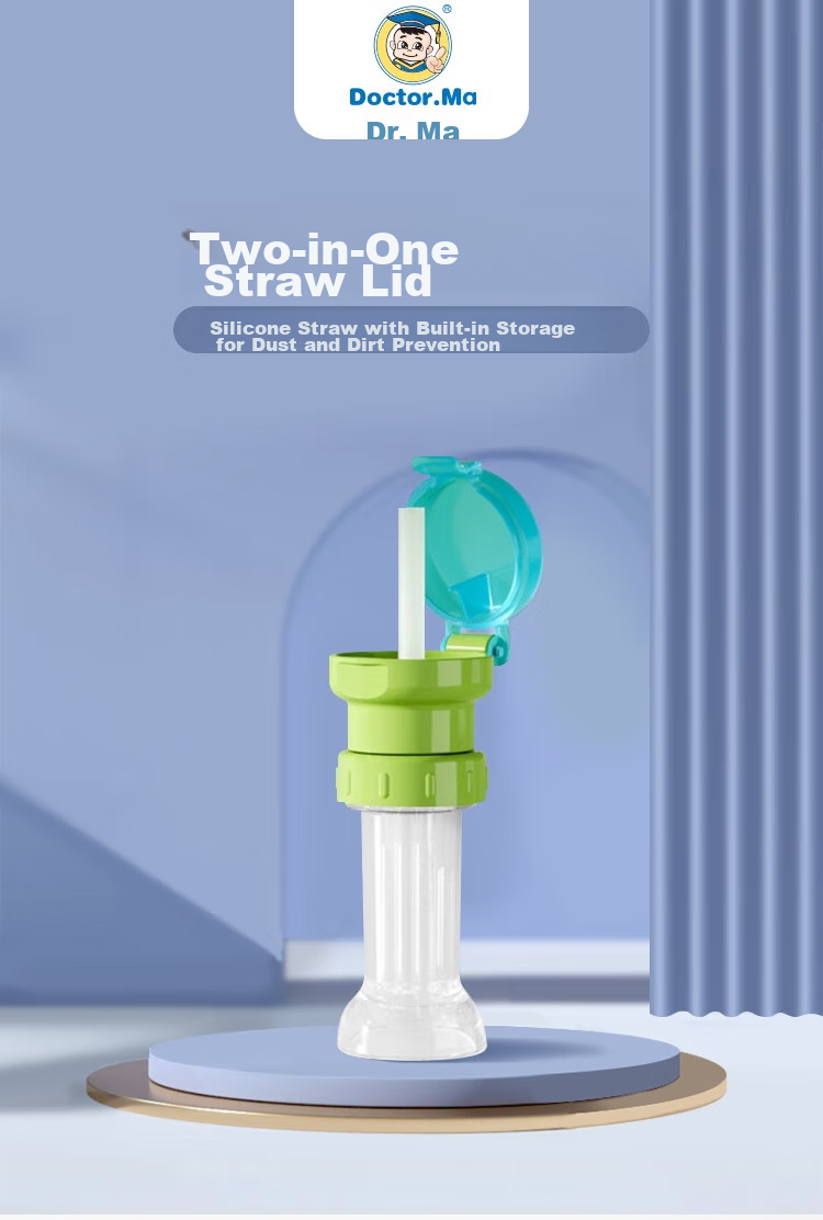 DOCTOR MA Children's Mineral Water Straw Lid Converter, Portable Straw, Baby Drinking Aid, Beverage Bottle Converter with Strap 1