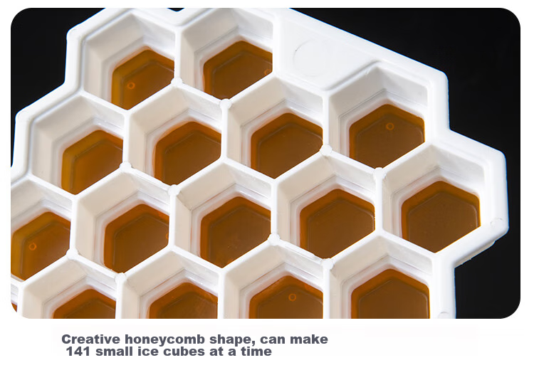 Suncojia Ice Cube Mold, Ice Making Tool for Home Use, Ice Box for Making Ice Balls, Refrigerator Freezer Tray, Silicone Storage Box with Lid, 47 Compartments 15