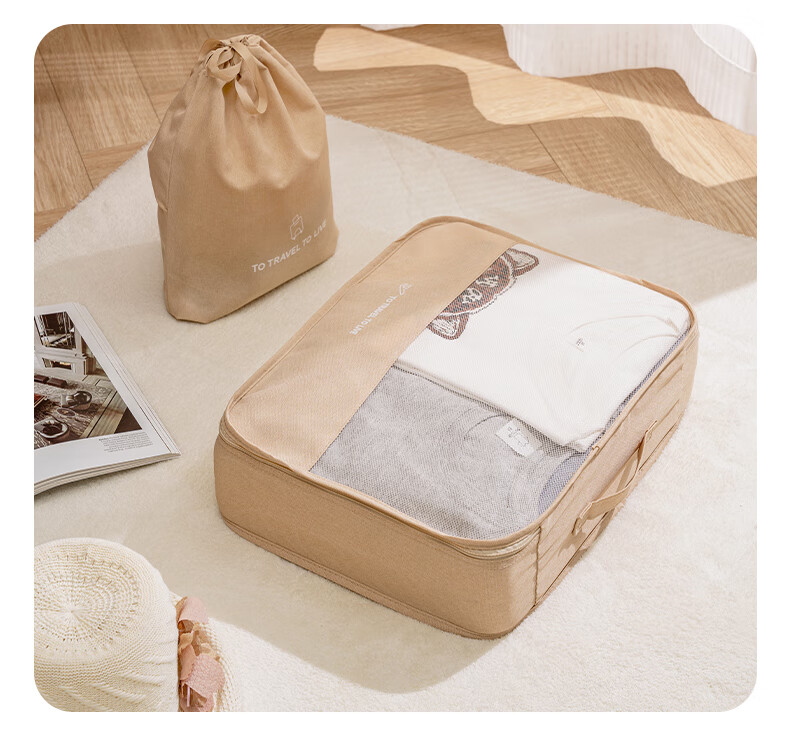 JEKO&JEKO Travel Storage Bags, Clothing Organizer Pouches, Essential for Business Trips, Thickened Suitcase, Cosmetic Storage Bags, 7-Piece Set in Gray 13