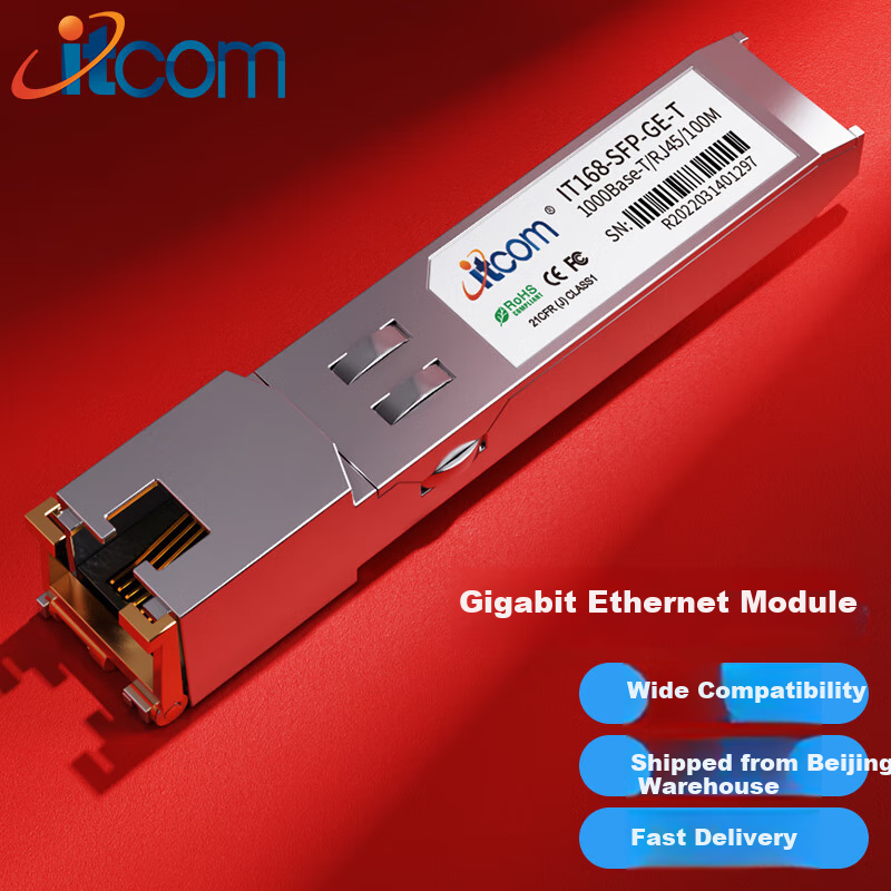 Itcom Gigabit Optical to Electrical Port Module, 1.25G Optical to Electrical Module, SFP Electrical Port Module, Compatible with Huawei/Huaxian/Pulin/ZTE/Cisco And Others, IT168-SFP