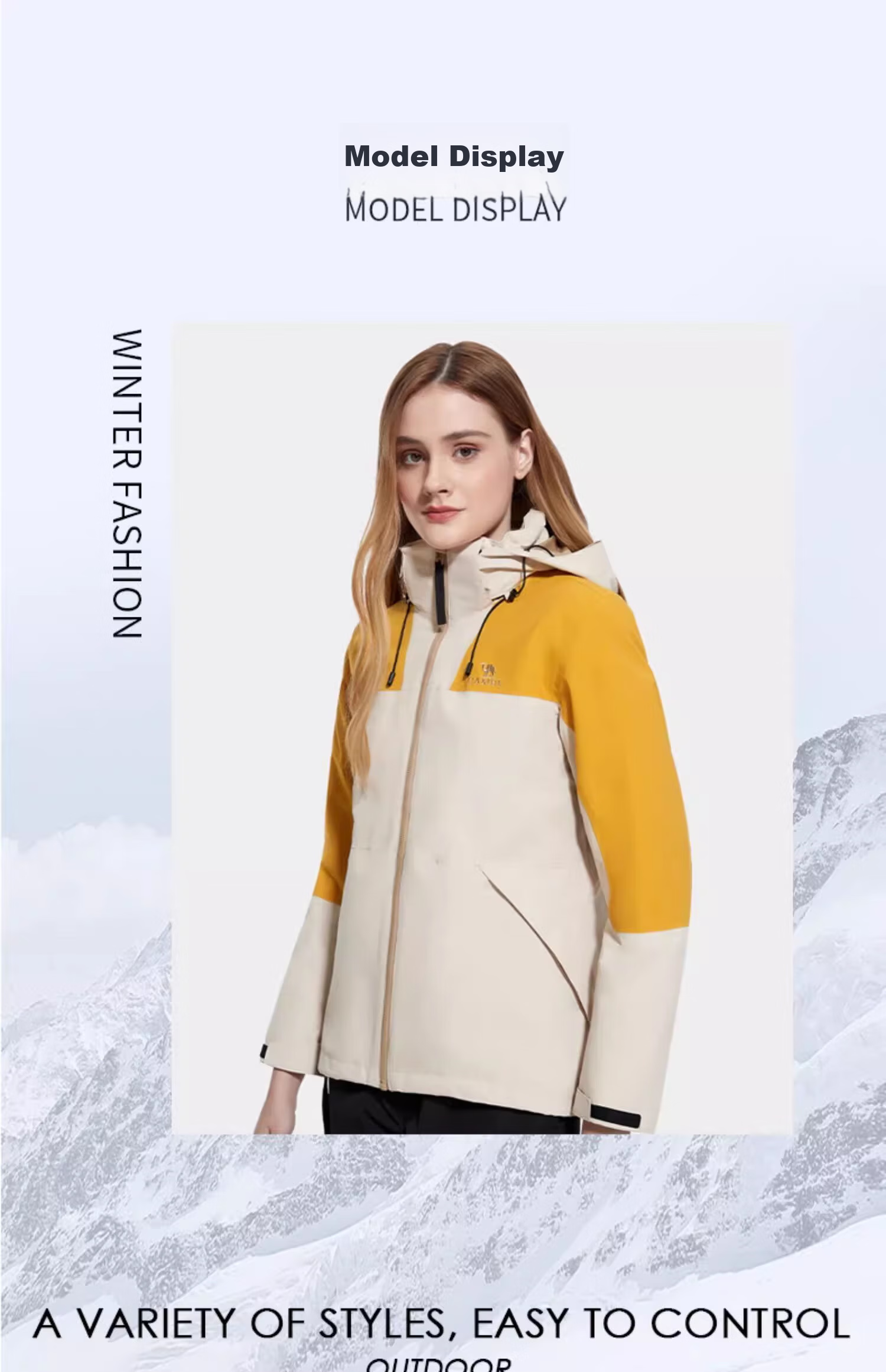 CAMEL Windbreaker for Men And Women, Couples Style, Moisture-Wicking, Cold-Resistant, Warm Fleece Three-In Mountaineering Jacket A1W13a1118 17