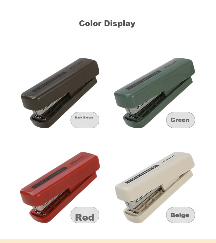 KOKUYO Yimi Xinchun Portable Stapler for Office Use, Red WSG-SLS01R3C Office Supplies Mini Stapler with Comfortable Grip, Autumn Seaso 2
