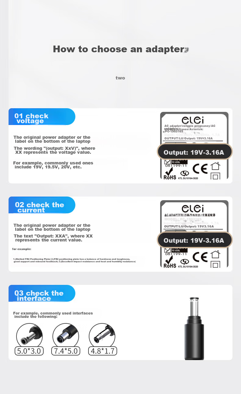 Elei Suitable for Samsung Laptop Charger Power Cord, 19V3.16A, R467 R428 Power Adapter 3