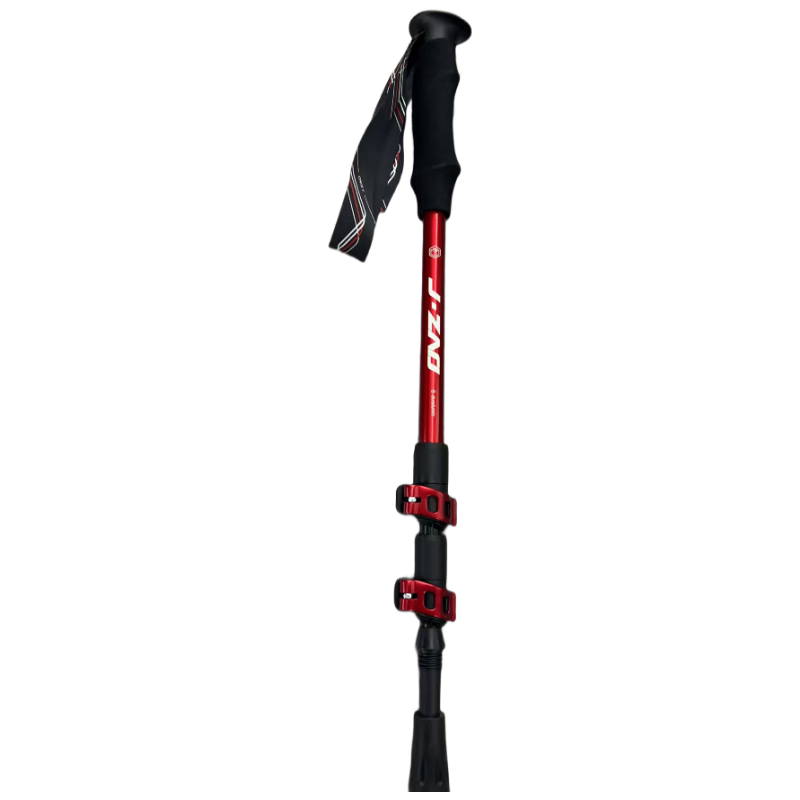 JD Original Children's Outdoor Hiking Poles, Aluminum Alloy Telescopic Safe Lightweight Parent-Child Climbing Trekking Non-Slip Walking Sticks, Red