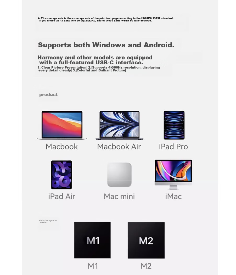 DOCKCASE Smart Visual Type-C 6-in-1 Docking Station with Gigabit Ethernet USB 4K60Hz Gaming Desktop Expansion HDMI Screen Mirroring for MacBook Apple Laptop 14