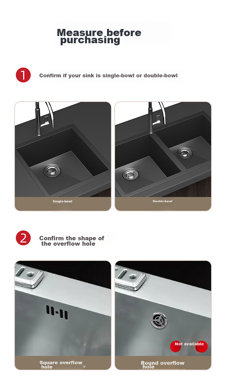 DU PONT Kitchen Sink Drain Pipe Fittings, Sink Drain Assembly, Double Sink Drainage System, Pipe Set for Washing Dishes And Vegetables, PJ022 4