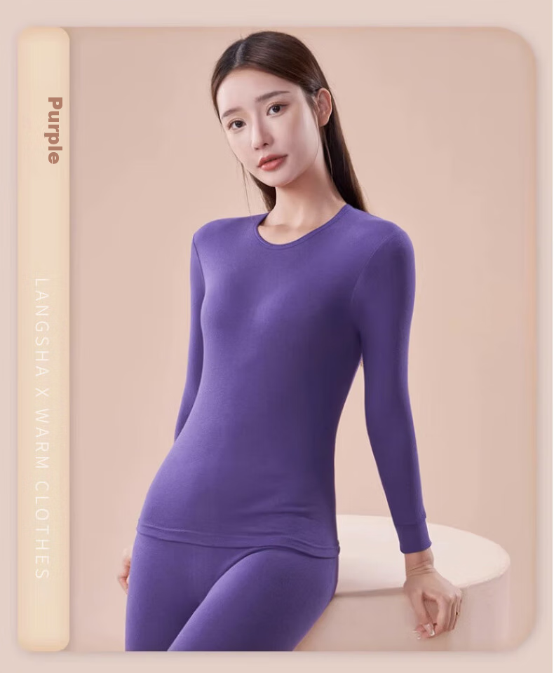 LangSha Women's Autumn Underwear Set, 100% Pure Cotton, 7A Antibacterial And Anti-Mite, Thin Cotton Thermal Underwear 21