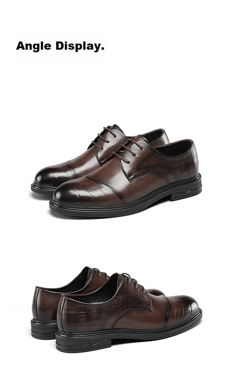 Yierkang Men's Leather Shoes, Business Formal Dress Shoes, British Style Loafers, Groom Wedding Shoes, 54277W Black Size 44 16