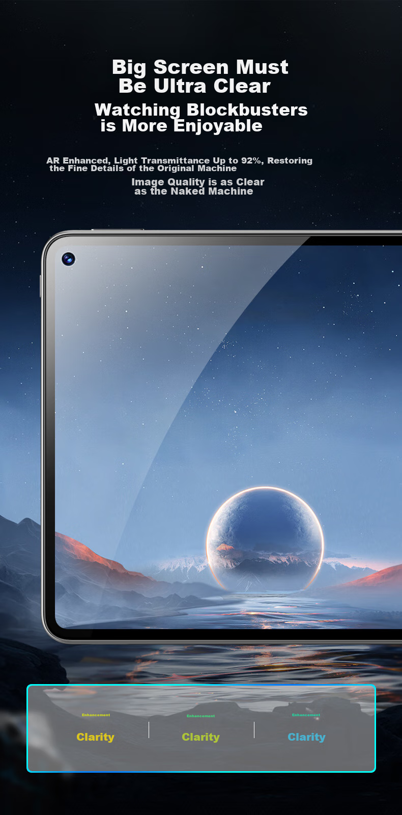 CangHua Tempered Glass Screen Protector for Huawei MatePad Pro 11 (2024/2022 Models), Full Coverage Anti-Drop Anti-Fingerprint HD Protective Film for 11-Inch Tablet 12