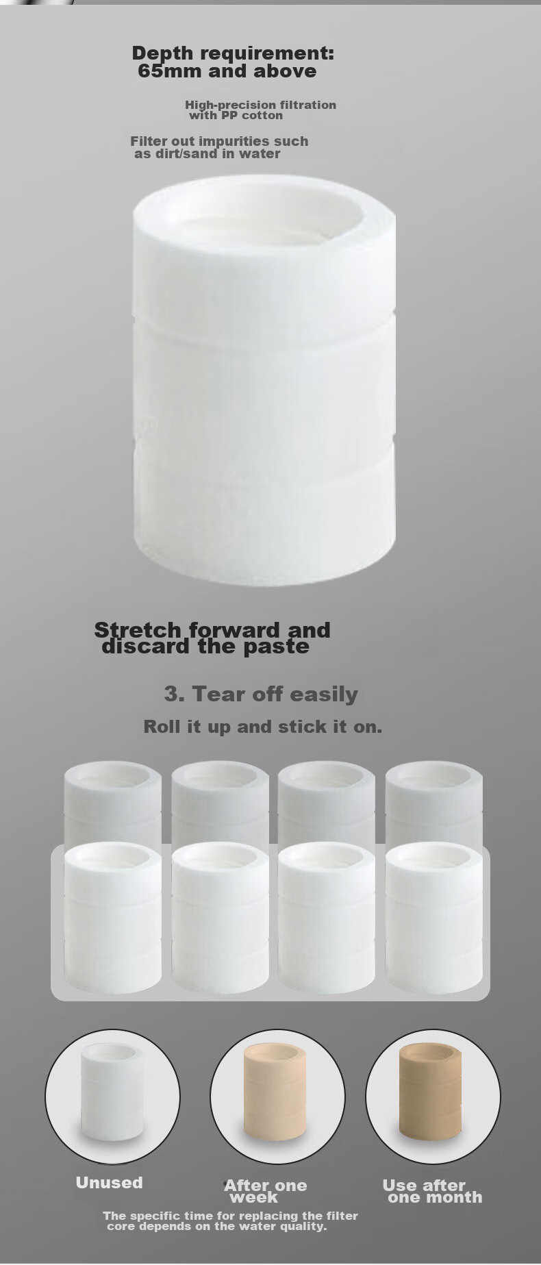 DU PONT Faucet Aerator Filter Extender, Universal Rotating Mechanical Arm Filter Faucet Q011PW 4