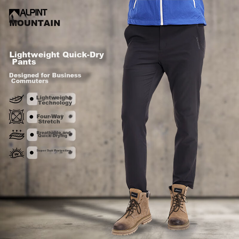 ALPINT MOUNTAIN Men's Summer Quick-Dry Pants, Lightweight Breathable Elastic Hiking Trousers, Outdoor Trekking Pants for Mountaineering And Climbing