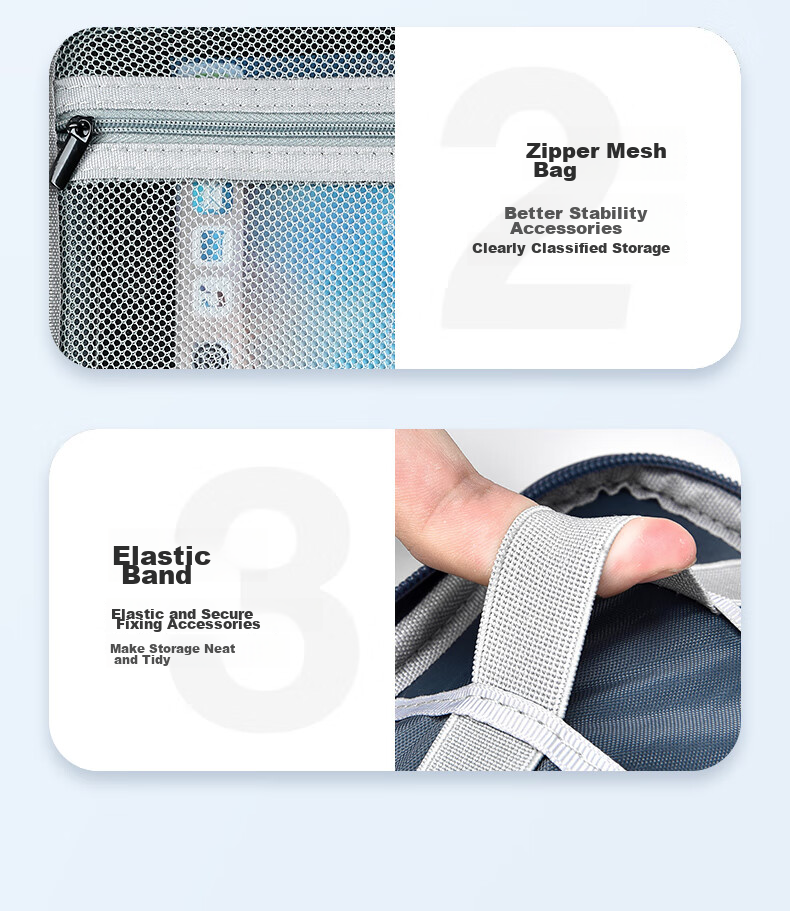 DiyiGongfang Multifunctional Digital Accessory Storage Bag for Charging Cables, Power Banks, Portable Hard Drives, Headphones, USB Drives, USB Flash Drives, Power Adapters, Data Cables, Charging Cables, Portable Protective Case, Travel Organizer Bag 15
