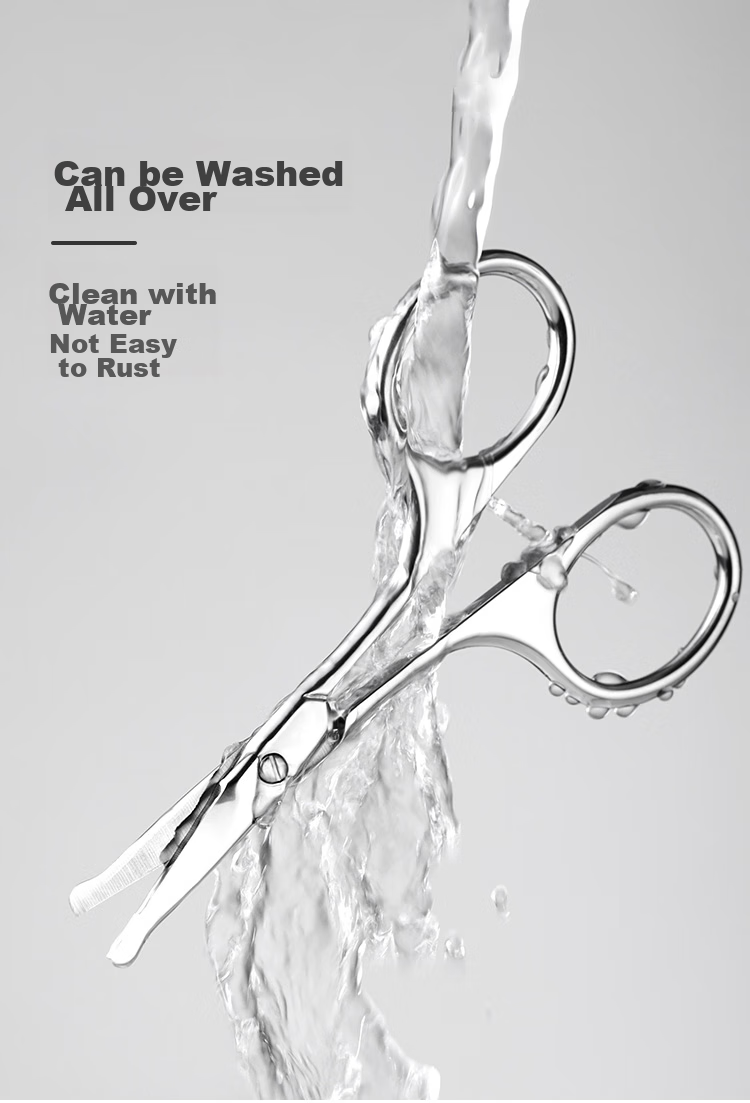 Meifuyu Stainless Steel Round-Tip Nose Hair Trimmer, Small Scissors for Men's Use, Manual Sideburn Trimmer (Thickened Version) MF8941 9