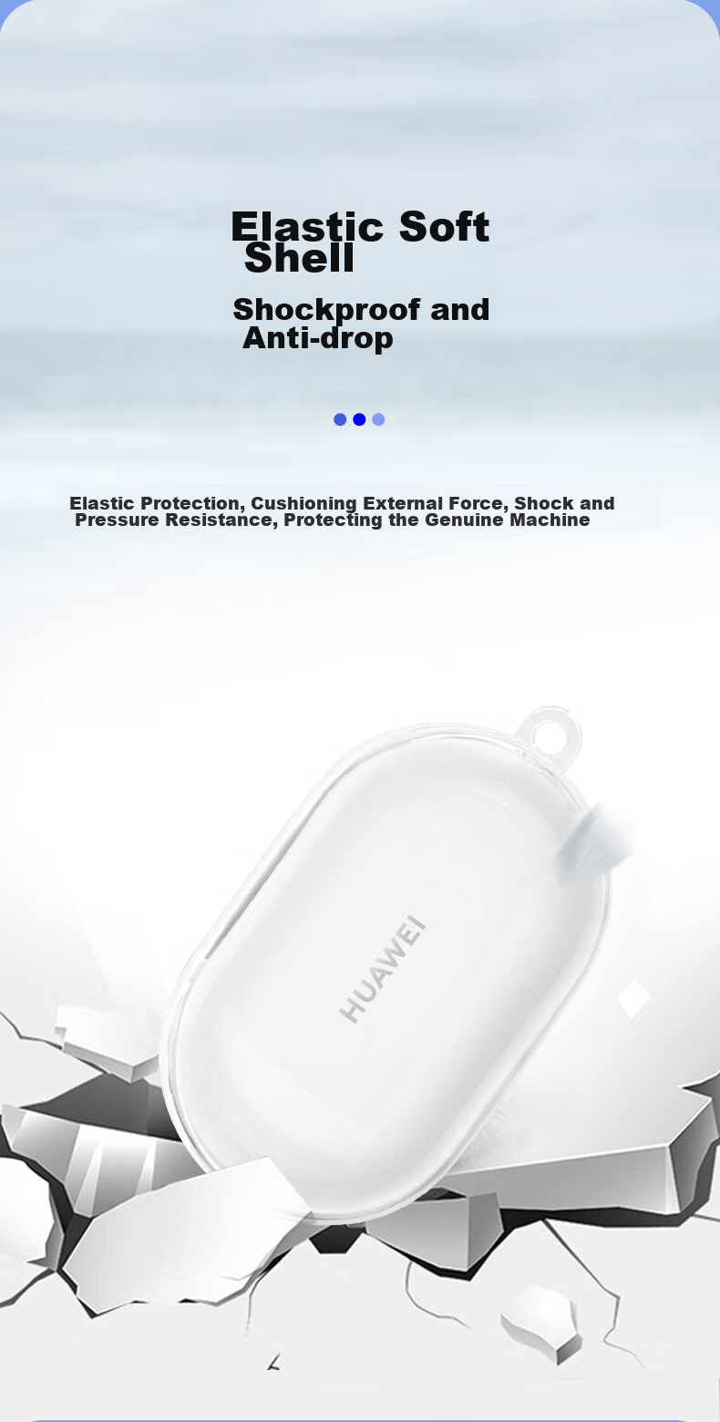 Masentek Earphone Protective Case, Compatible with Huawei Freebuds Pro 4/3 Bluetooth Earphones, 5HUAWEI Charging Case, Soft TPU Ultra-Thin Storage Accessory, Shockproof And Slip-Resistant, Transparent 7