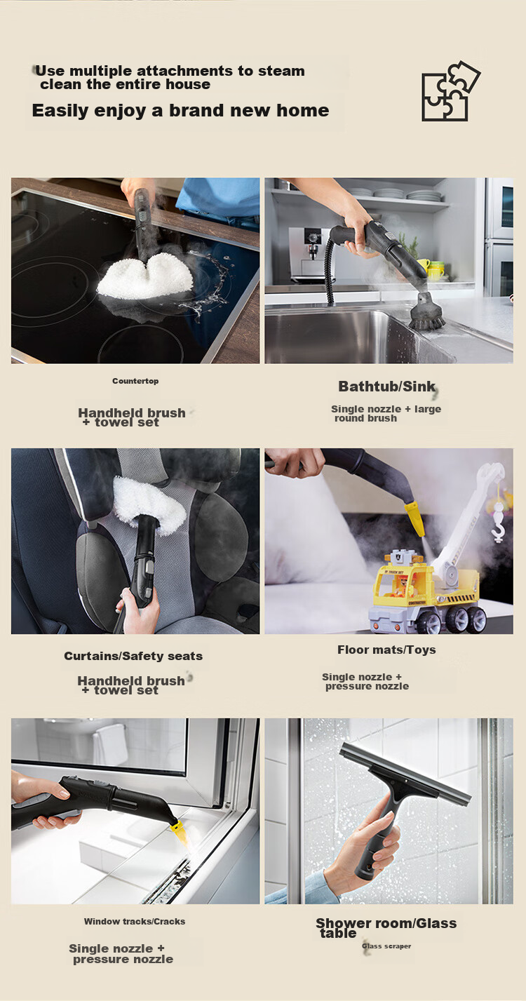 KARCHER German Steam Mop, Household High-Pressure High-Temperature Cleaning Machine, Kitchen Range Hood Cleaning Machine, Oil Removal, 30-Second Rapid Heating Floor Cleaner, Sterilization SC3 15