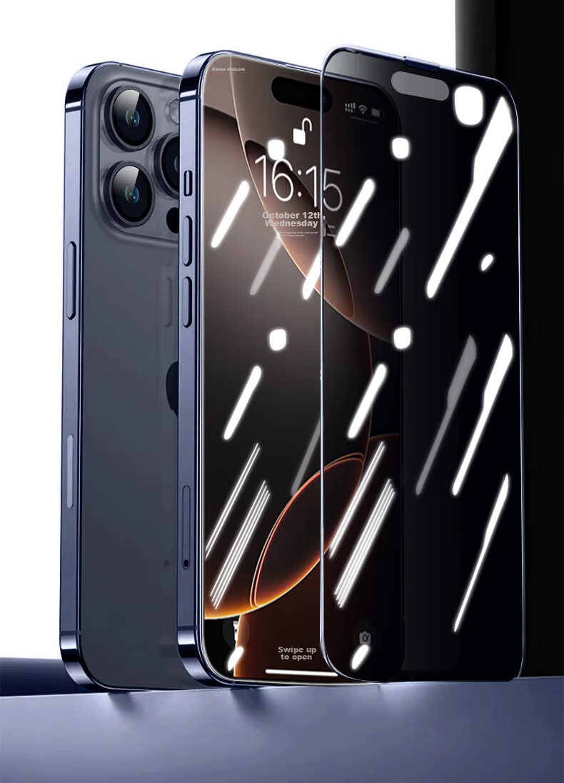 LANGLING [25° Privacy Protection] Tempered Glass Screen Protector for Apple IPhone 16 Pro, Anti-Peeping, High-Definition Anti-Spy Protection Full Screen Glass, Shatterproof, Anti-Fingerprint Front Film 8
