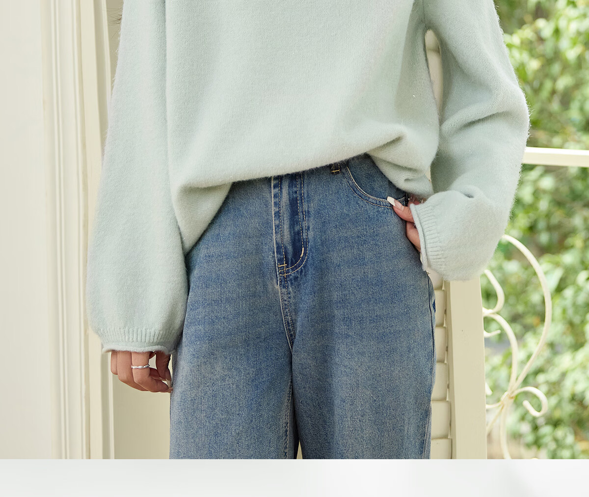 She Enjoy Knitwear Women's Solid Color Rolled Edge Raglan Sleeve Sweater Loose Fit Lantern Sleeve Round Neck Knit Top T51Z018 2