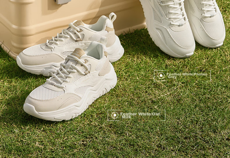 361° Women's Sports Shoes, Spring And Summer Mesh Thick-Soled Heightening Casual Commuter Dad Running Shoes for Women, 682426763F-1 26
