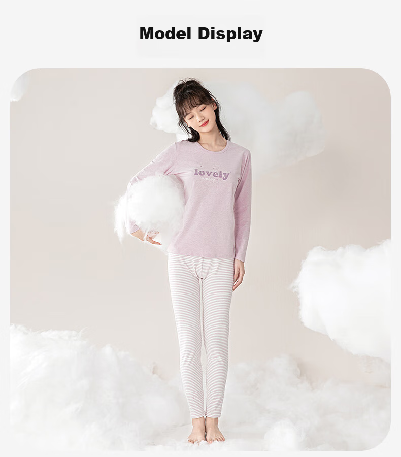 YING BO LUN Girls' Thermal Underwear Set for Autumn And Winter, Pure Cotton Undershirt And Sweater for Female Students, Pajamas And School Uniform Essential 21