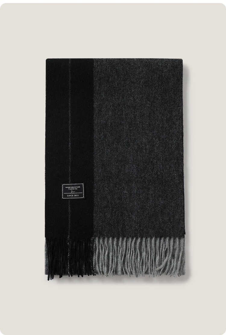 JIUMU Pure Wool Scarf for Men, Autumn And Winter Warm Neck Warmer, Gift for Men, Fathers, Mid-Autumn Festival, Birthday Present, Gift Box Packaging 21