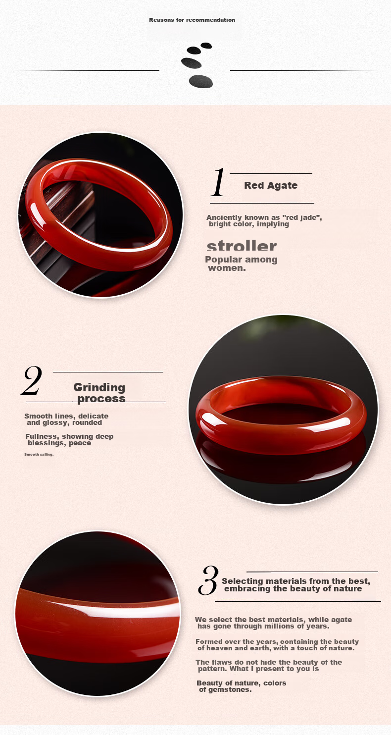 Istone Red Agate Bracelet, Medium-Sized Jili Wristband, New Chinese-Style Birthday Gift for Girlfriend 4