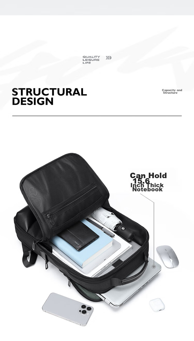 GOLF Backpack for Men, Business Laptop Bag 15.6/16 Inch Large Capacity Travel Commute Backpack 7