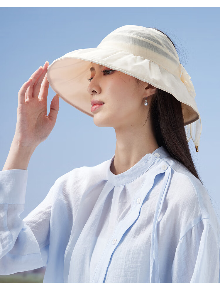 Shanghaigushi Silk Visor Sun Hat for Women, Foldable UV Protection Wide Brim Hat, Gift for Mom 7