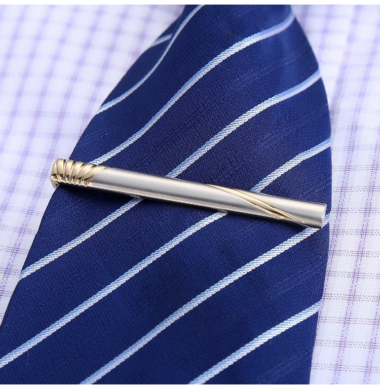 GLO-STORY Necktie Clip for Men, Formal Necktie Clip, Fashionable Minimalist Business Necktie Clip Gift Box Set MLJ934062 Silver A 20