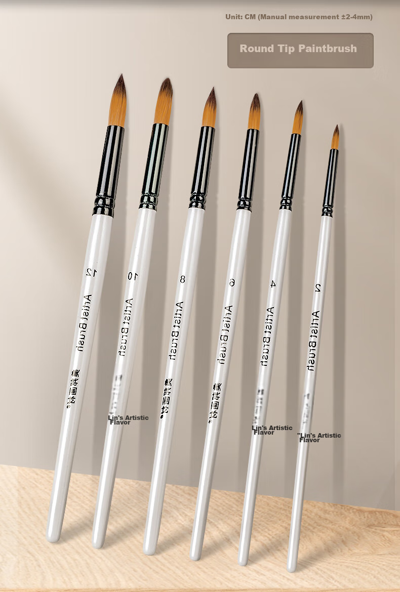 BGI-WAPM Round Brush Set, Art Gouache Brushes, Acrylic Brushes, Professional Art Exam Brushes, Color Painting Brushes for Art Students, Children's Drawing Tools, Nylon Brushes with Long Handle, Sketching Brushes, Marker Drawing Brushes 15