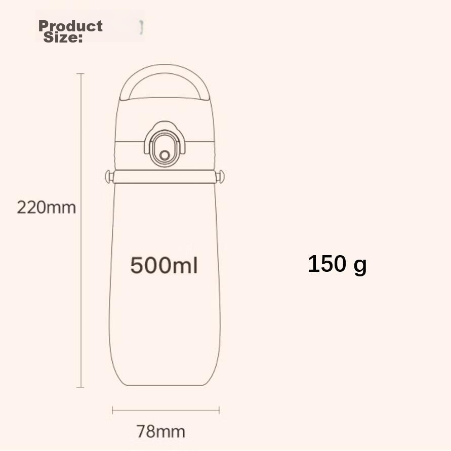 QWE Straw Cup 500ml Havana Yellow PPSU Large Capacity Maternity Water Bottle Sugar Resistant Graduated Cup Shatterproof Can Hold Hot Water 24