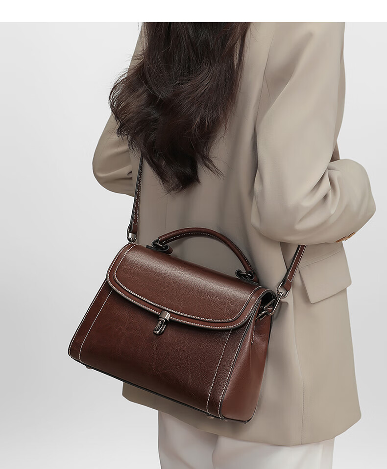 Aiqinghai Leather Handbag, Women's Shoulder Crossbody Tote Bag, Versatile Mom Bag, Practical Birthday And Mother's Day Gift for Mothers 1