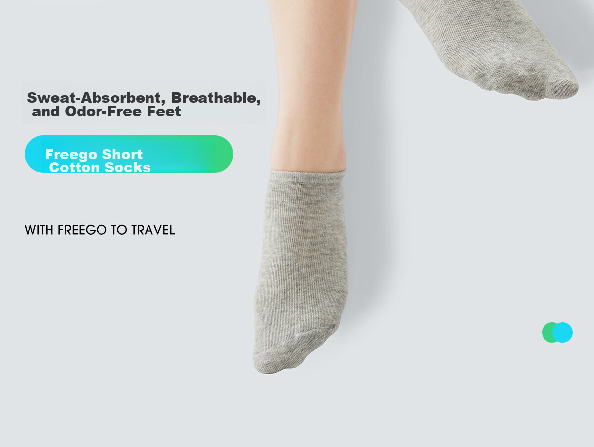 Freego Disposable Short Socks for Men And Women, Travel All-Season Cotton Socks, Sweat-Absorbing Breathable Sports Socks, No-Wash Daily Disposable Portable, 4 Pairs Per Pack 3