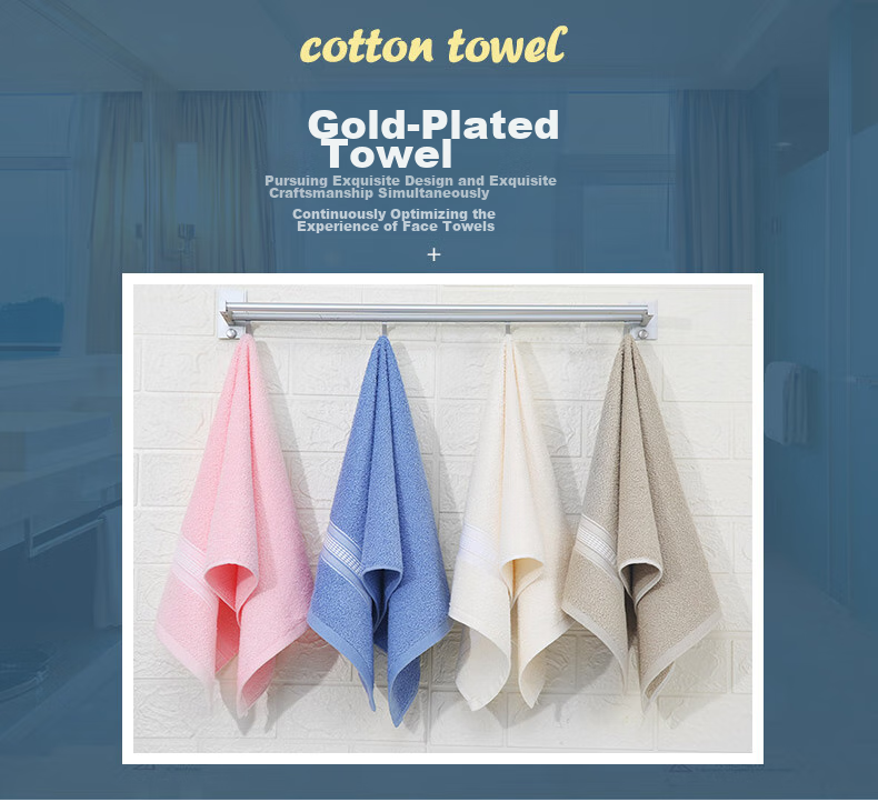 KING SHORE Pure Cotton Towels, Soft And Highly Absorbent Face Towels, Home-Use Grade A Pure Cotton Sports Towels, 2-Pack, Blue/red 2