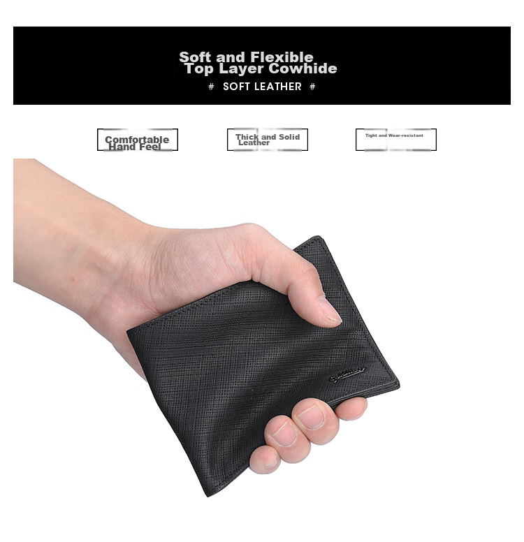 Goldlion Men's Wallet, Short Style, Large Capacity, Leather Billfold, Gift Box, Birthday Present 2
