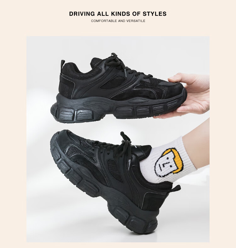 Warrior Comfortable Running Mechanical Style Dad Casual Shoes for Women KGH2338 Black Size 39 14