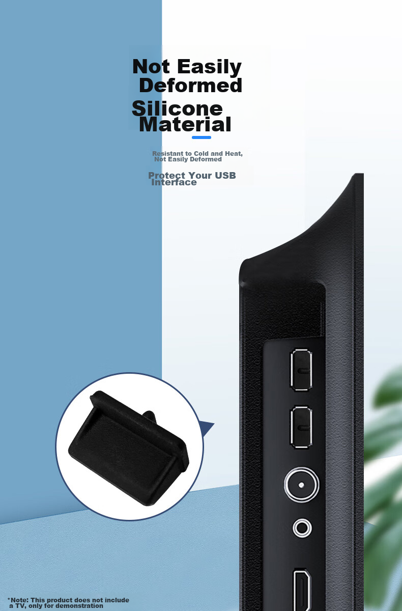 Suoli USB Dust Plug, USB Sealing Plug, USB Port Protector, Laptop USB Dust Cover, Removable Silicone Material, Black (Pack of 10) BU10 6