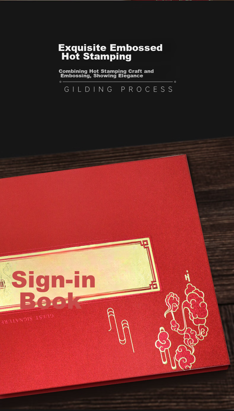 Befon Sign-In Book, Conference Sign-In Sheet, High-Quality, Grand Opening Annual Party Wine Party Sign-In Book, Wedding Gift Money Book, Wedding Celebration Accounting Book, Wedding Sign-In And Accounting Book, Gift List Book 9707 5