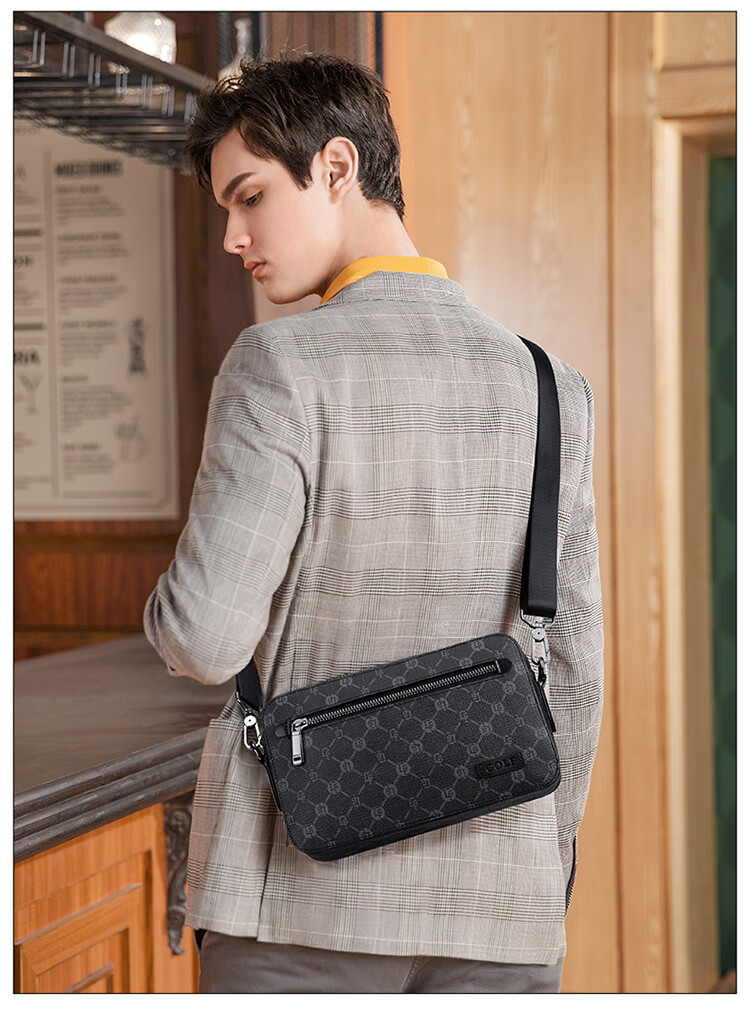 GOLF Shoulder Bag for Men, Printed Crossbody Bag with Multiple Compartments for IPad And Phone, Water-Resistant Business Commuter Bag 3